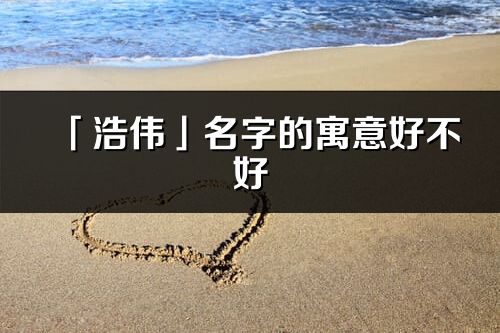 「浩伟」名字的寓意好不好