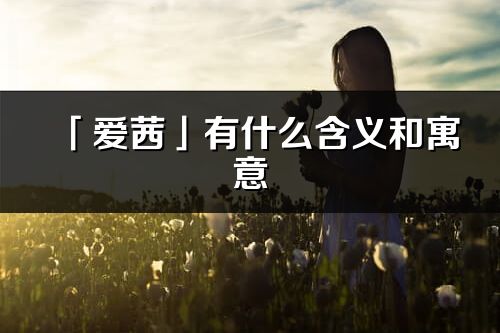 「爱茜」有什么含义和寓意