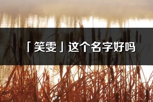 「笑雯」这个名字好吗