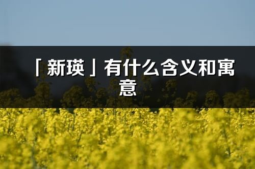 「新瑛」有什么含义和寓意