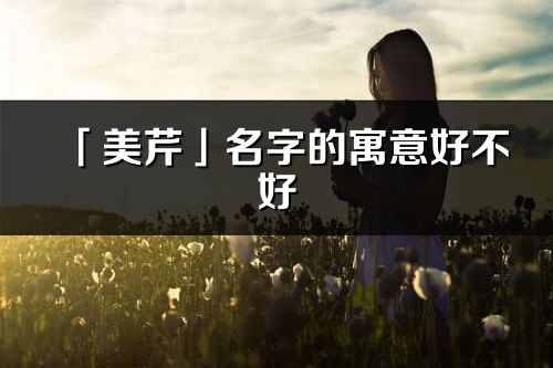 「美芹」名字的寓意好不好