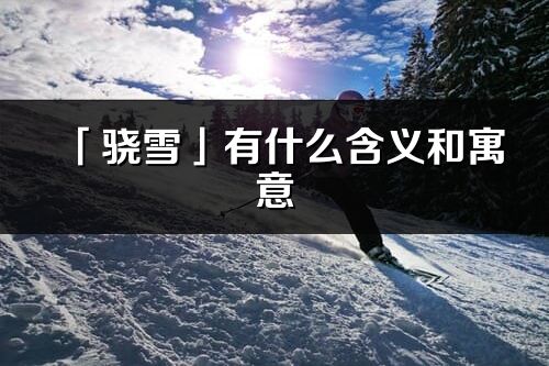 「骁雪」有什么含义和寓意