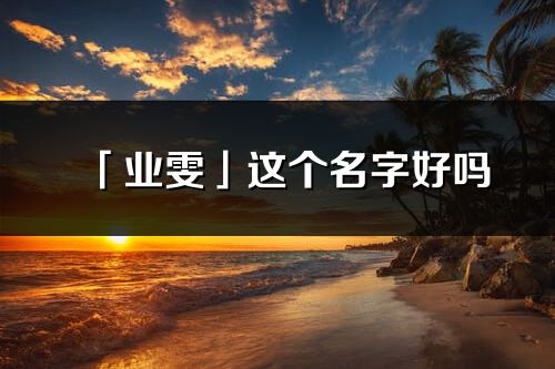 「业雯」这个名字好吗