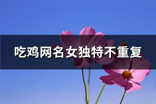 吃鸡网名女独特不重复(共164个)