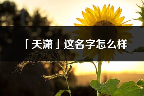 「天潇」这名字怎么样