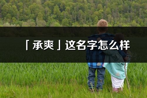 「承爽」这名字怎么样