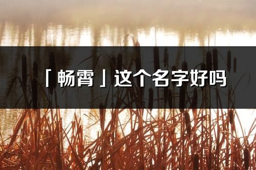 「畅霄」这个名字好吗