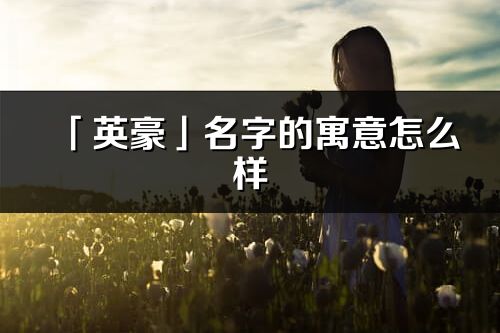 「英豪」名字的寓意怎么样