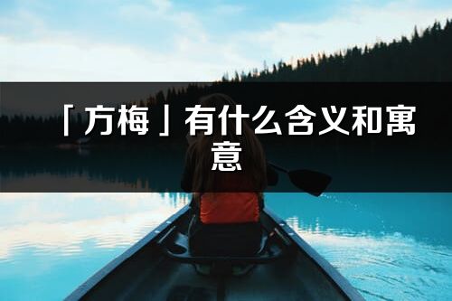 「方梅」有什么含义和寓意