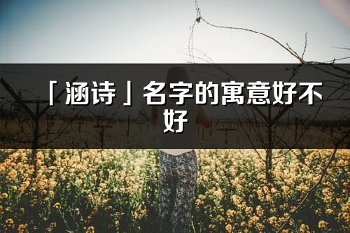 「涵诗」名字的寓意好不好