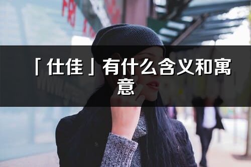 「仕佳」有什么含义和寓意