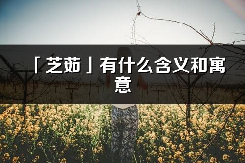 「芝茹」有什么含义和寓意