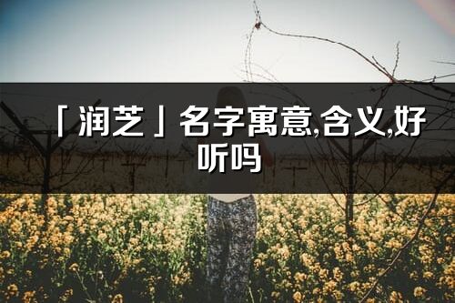 「润芝」名字寓意,含义,好听吗