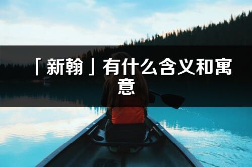 「新翰」有什么含义和寓意