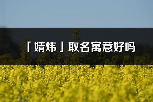 「婧炜」取名寓意好吗