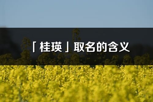 「桂瑛」取名的含义