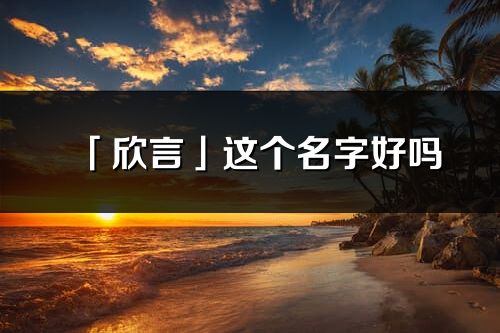 「欣言」这个名字好吗