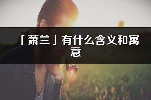 「萧兰」有什么含义和寓意