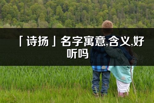 「诗扬」名字寓意,含义,好听吗