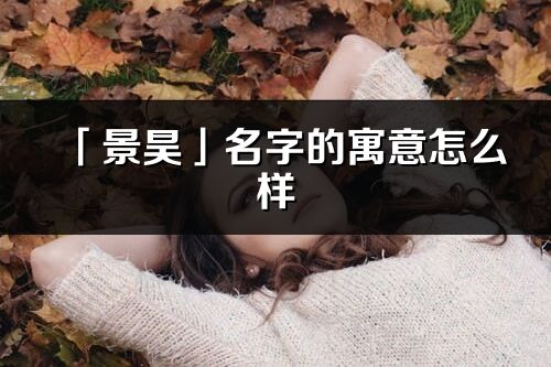 「景昊」名字的寓意怎么样