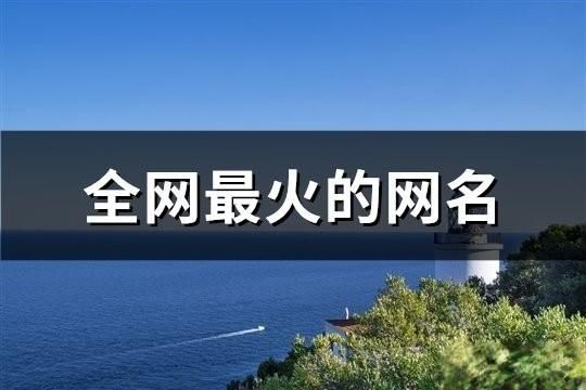 全网最火的网名(共377个)