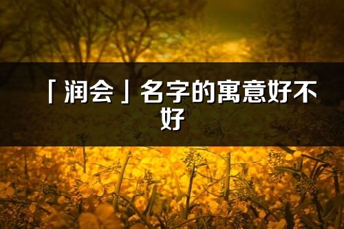 「润会」名字的寓意好不好