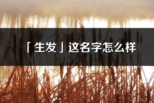 「生发」这名字怎么样