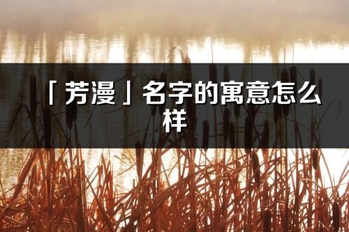 「芳漫」名字的寓意怎么样