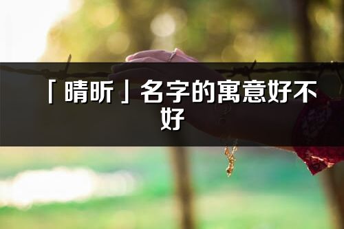 「晴昕」名字的寓意好不好