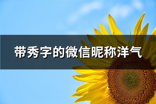 带秀字的微信昵称洋气(精选62个)