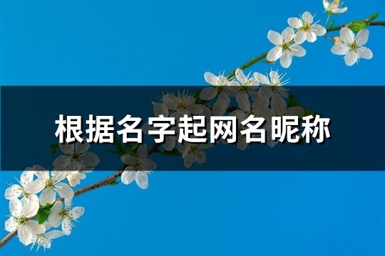 根据名字起网名昵称(共145个)