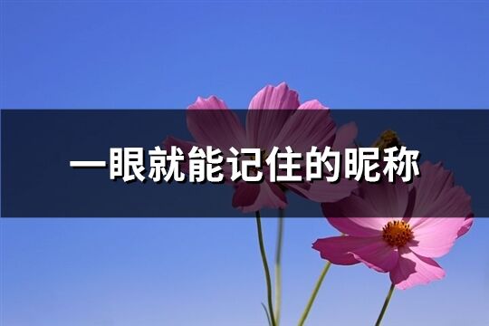 一眼就能记住的昵称(共71个)