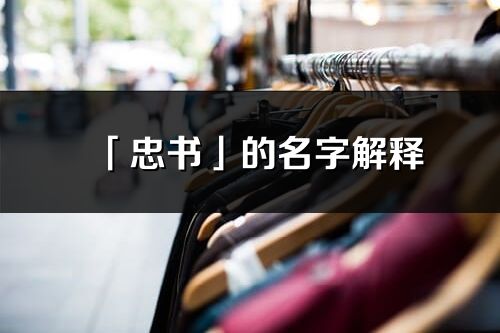 「忠书」的名字解释