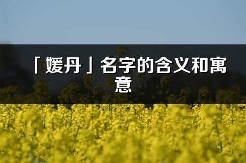 「媛丹」名字的含义和寓意