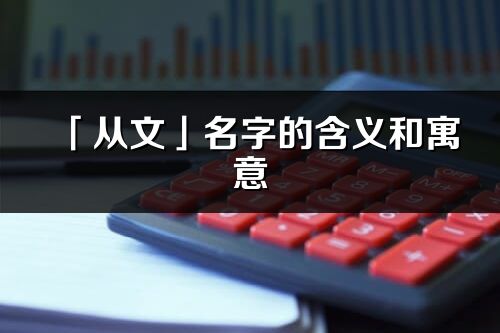 「从文」名字的含义和寓意