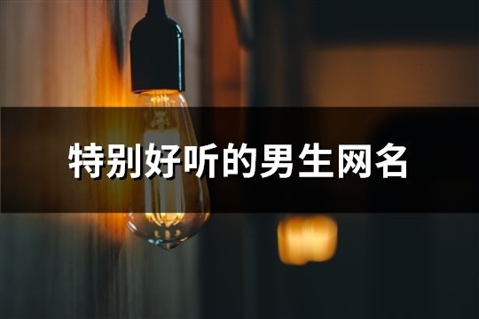 特别好听的男生网名(78个)