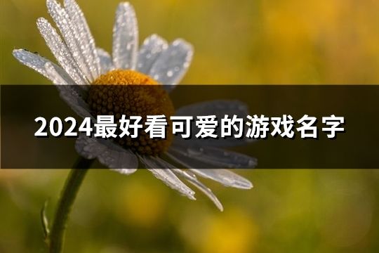 2024最好看可爱的游戏名字(精选107个)