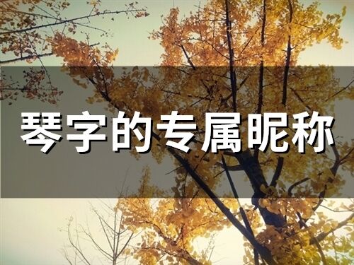 琴字的专属昵称(精选142个)