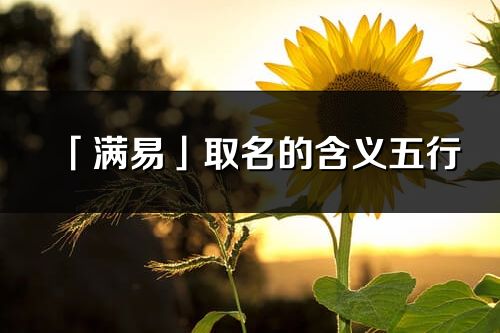 「满易」取名的含义五行