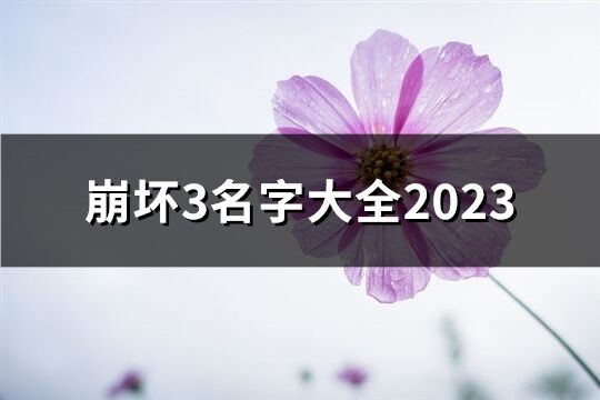 崩坏3名字大全2023(共58个)