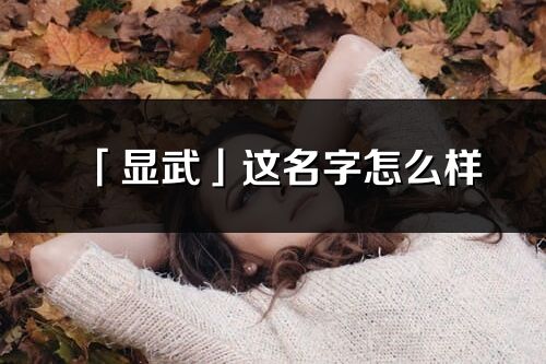 「显武」这名字怎么样