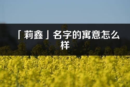 「莉鑫」名字的寓意怎么样