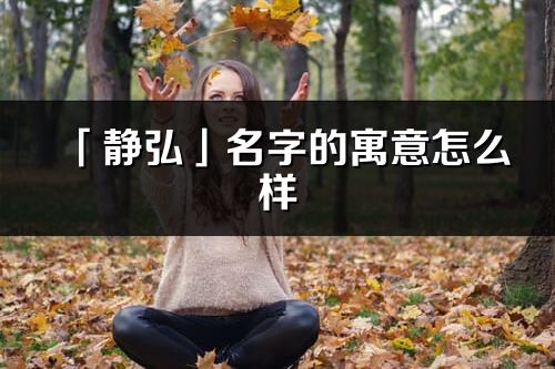 「静弘」名字的寓意怎么样