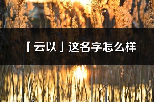 「云以」这名字怎么样