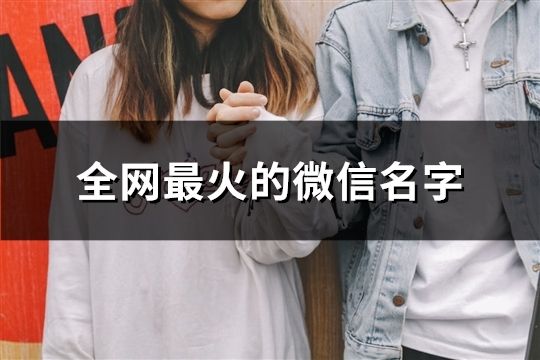 全网最火的微信名字(共105个)