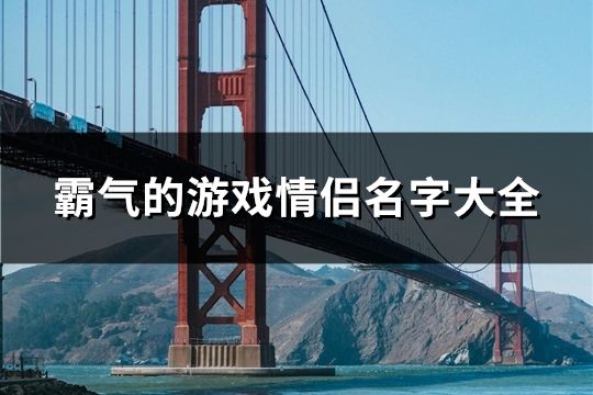 霸气的游戏情侣名字大全(共128对)